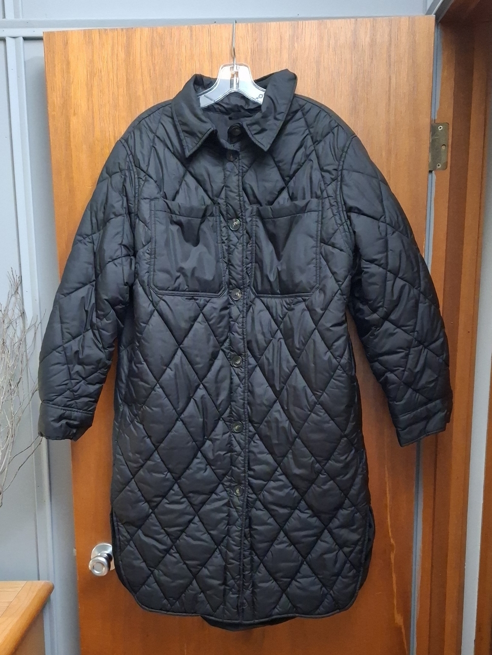 H&M Black Quilted Long Puffer Coat